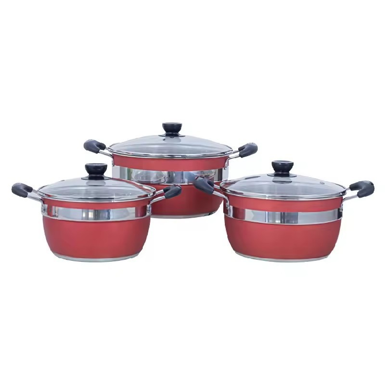 Stainless Steel 12Piece Pot Set non stick cookware setsThickened Double Bottom cookware set Frying Pan Soup Pot cooking