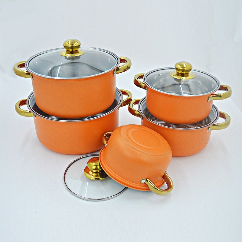 12pcs kitchenware soup pot stainless steel casseroles juego de ollas fry pan stock pots cookware set