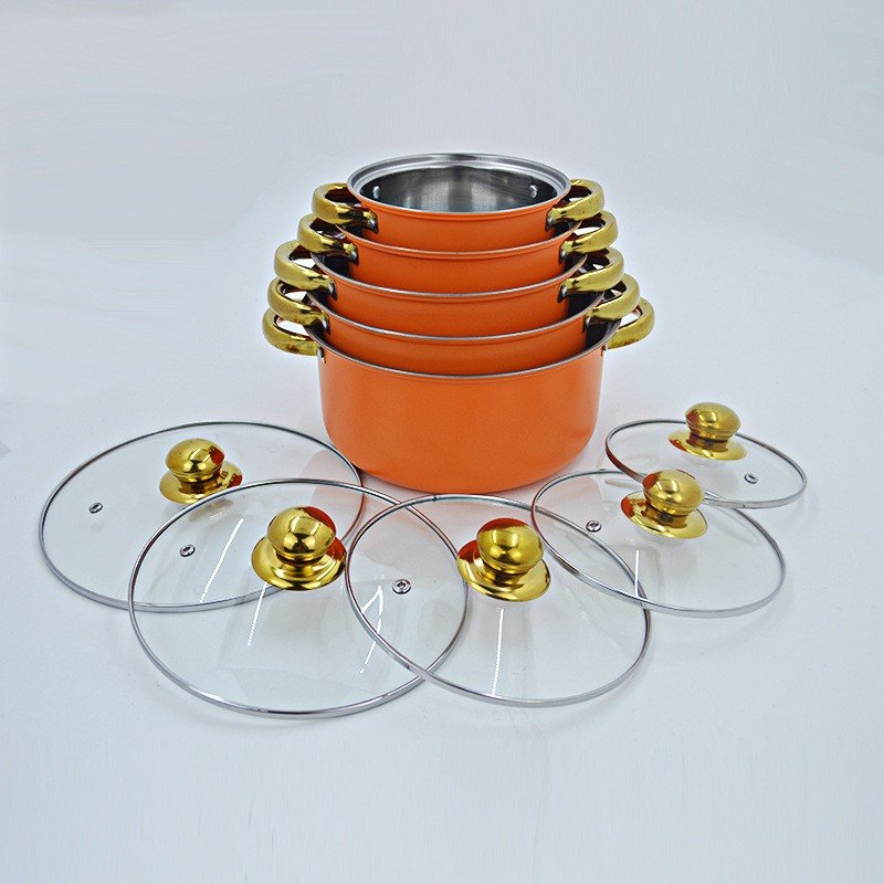 12pcs kitchenware soup pot stainless steel casseroles juego de ollas fry pan stock pots cookware set