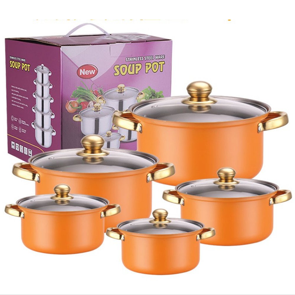 12pcs kitchenware soup pot stainless steel casseroles juego de ollas fry pan stock pots cookware set
