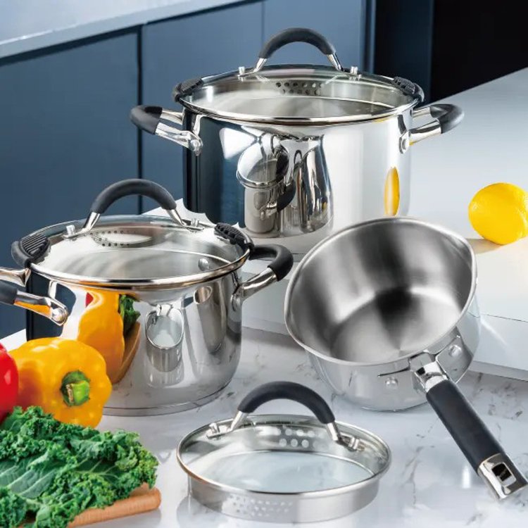 Hot Selling easy pouring high quality Kitchen Multifunction Accessories Pots And Pans Cookware Set