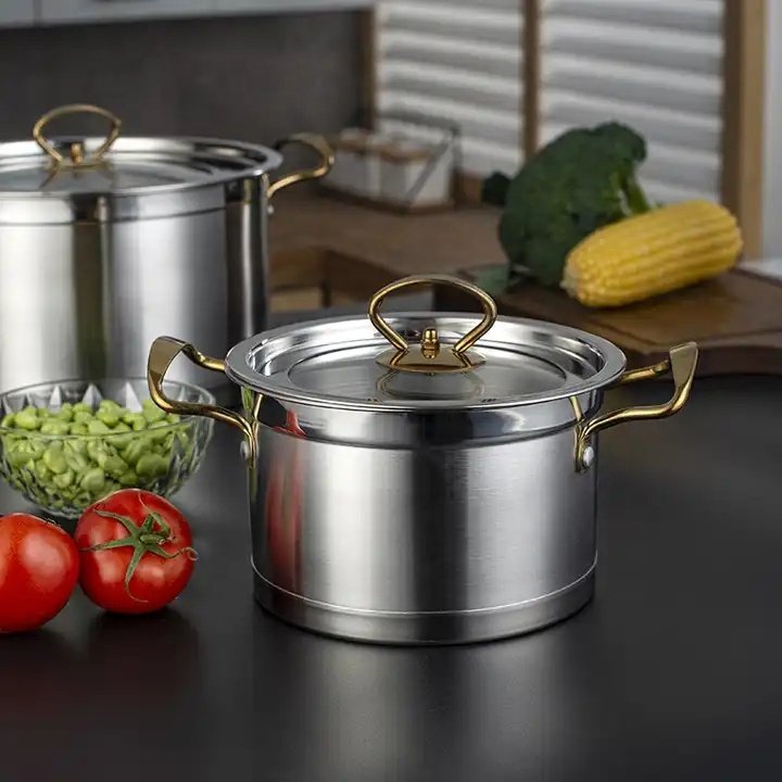 6Pcs Kitchen Restaurant Cookware Set Stainless Steel Double Handle Right Angle Kitchen Utensil RUS ZEI DAN ODM Cookware
