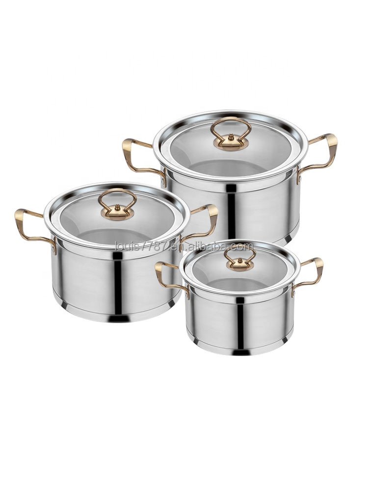 6Pcs Kitchen Restaurant Cookware Set Stainless Steel Double Handle Right Angle Kitchen Utensil RUS ZEI DAN ODM Cookware
