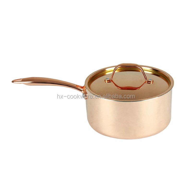 Wholesale Cookware Manufacturers Cooking Pot Copper Sauce Pan Stainless Steel Cookware Set