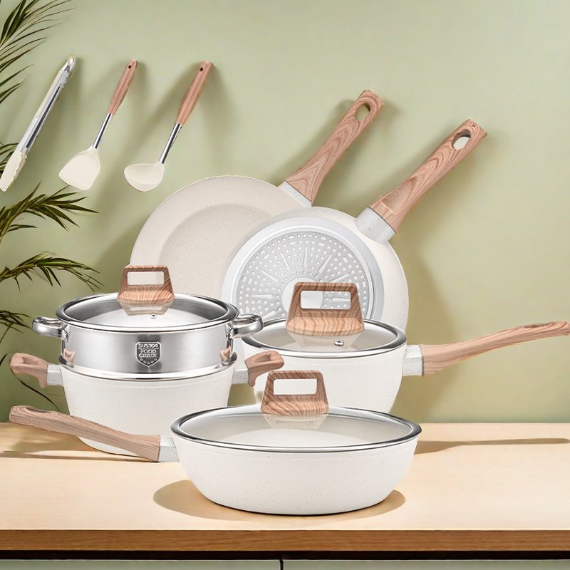 Kitchen Sets Cookware Sets 12 pcs, Cooking Pots and Pans Set, Aluminum Non Stick Cookware Set