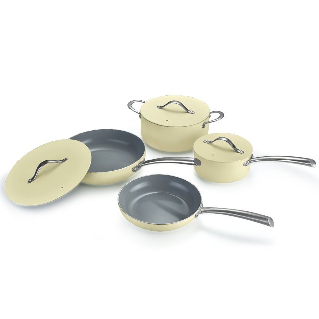 manufacturer wholesale hot sale 7pcs nonstick ceramic coating cookware cooking set for kitchen restaurant
