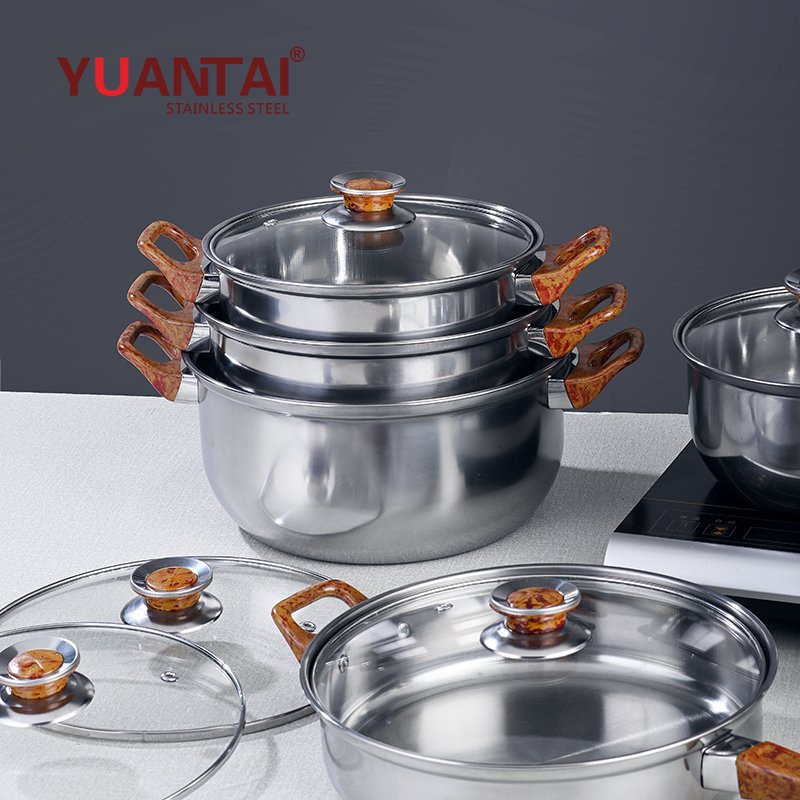 KS 12 Pieces Multi-function Stainless Steel Cooking Pot Set Cookware Set