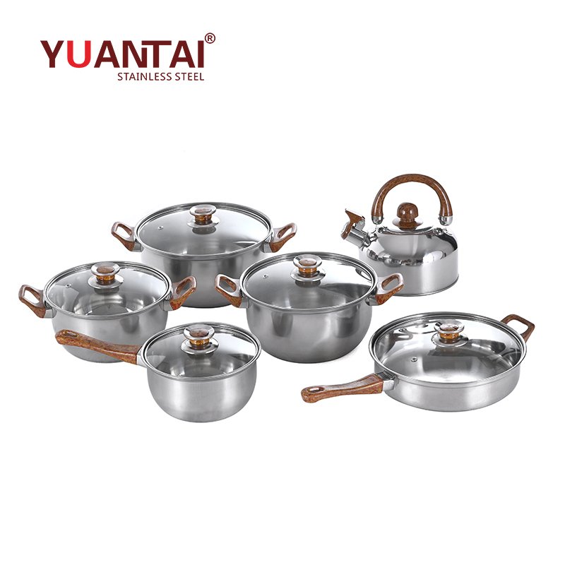 KS 12 Pieces Multi-function Stainless Steel Cooking Pot Set Cookware Set