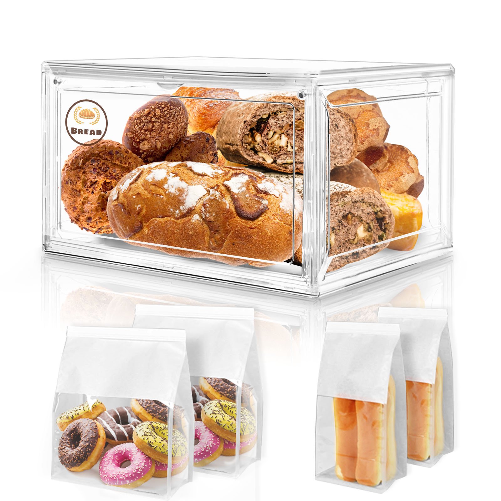 Factory Transparent Food Container Stackable Home and Kitchen Accessories Organizer