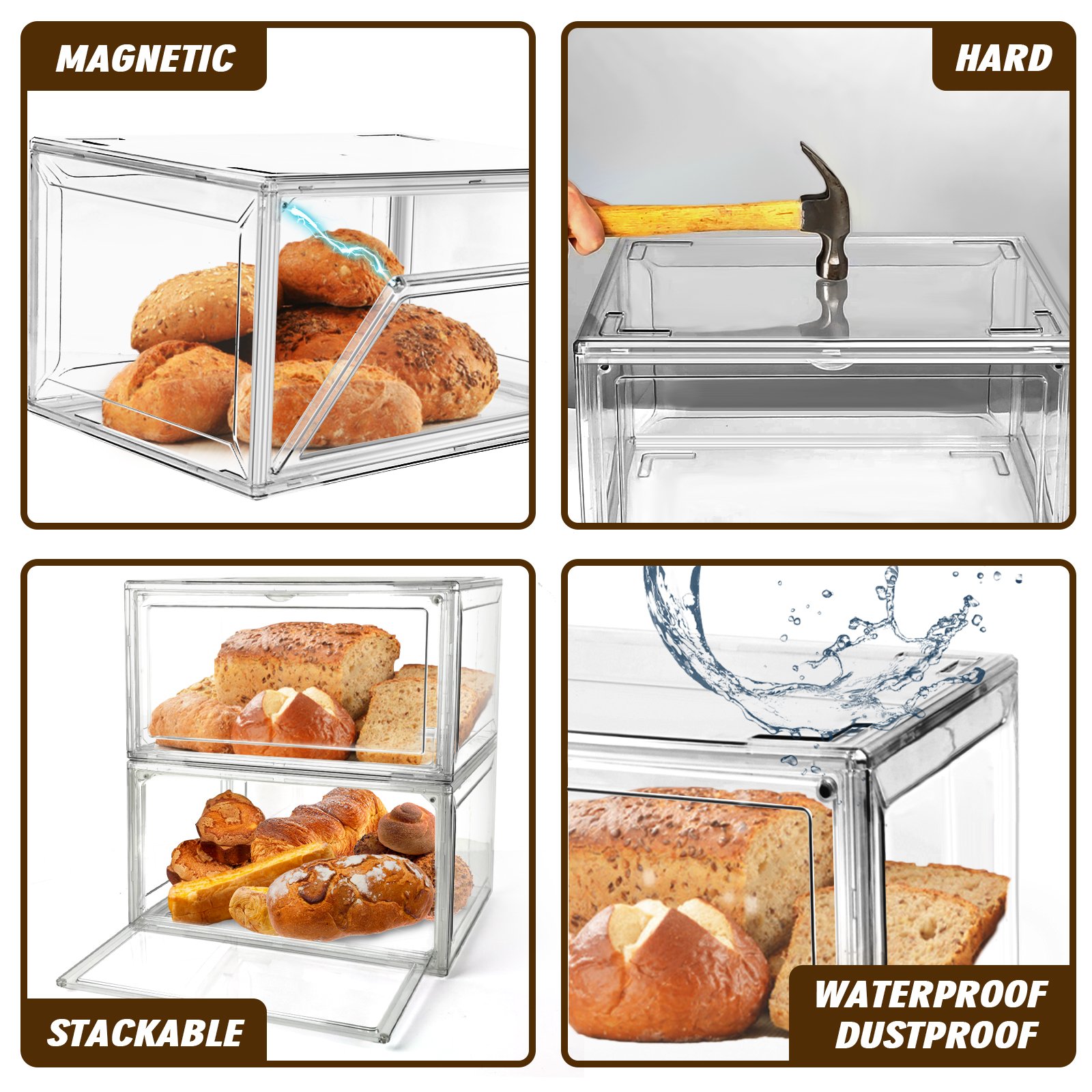 Factory Transparent Food Container Stackable Home and Kitchen Accessories Organizer