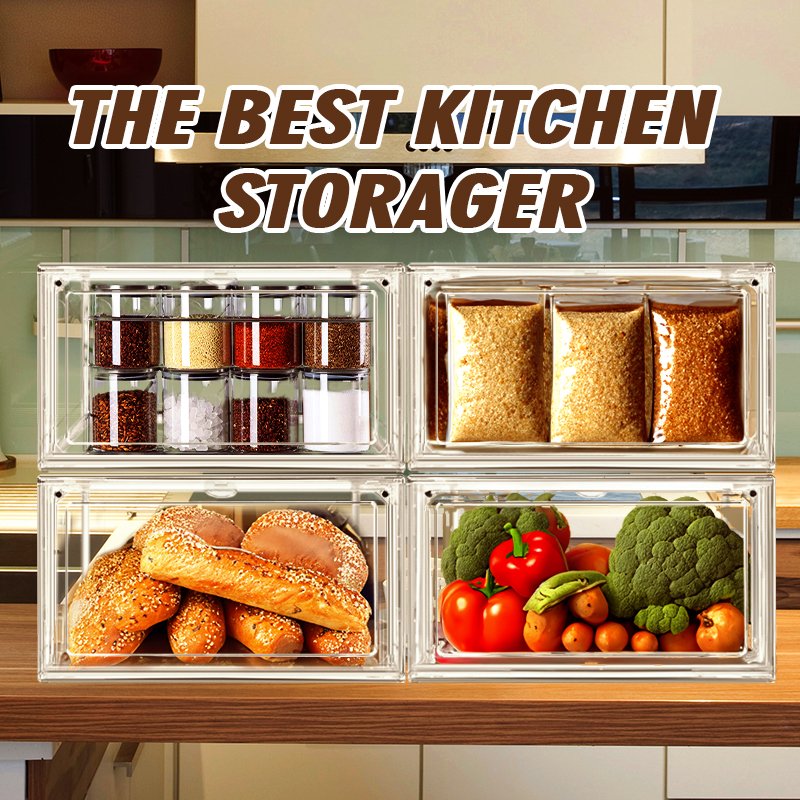 Factory Transparent Food Container Stackable Home and Kitchen Accessories Organizer