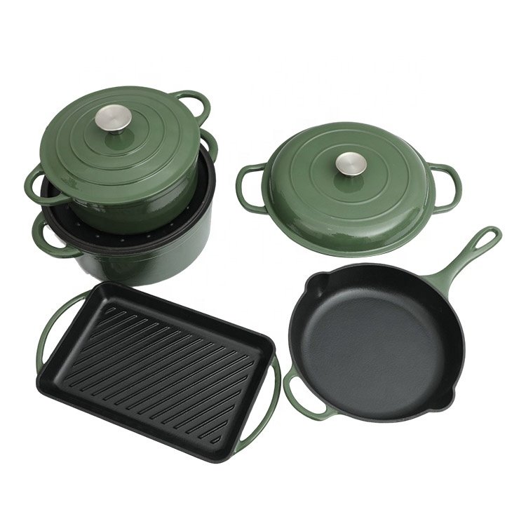 Pots and pans non-stick ceramic cooking utensil cast iron cookware set wholesale kitchenware