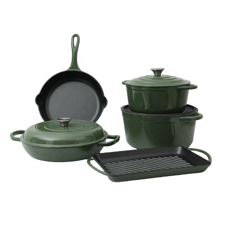Pots and pans non-stick ceramic cooking utensil cast iron cookware set wholesale kitchenware