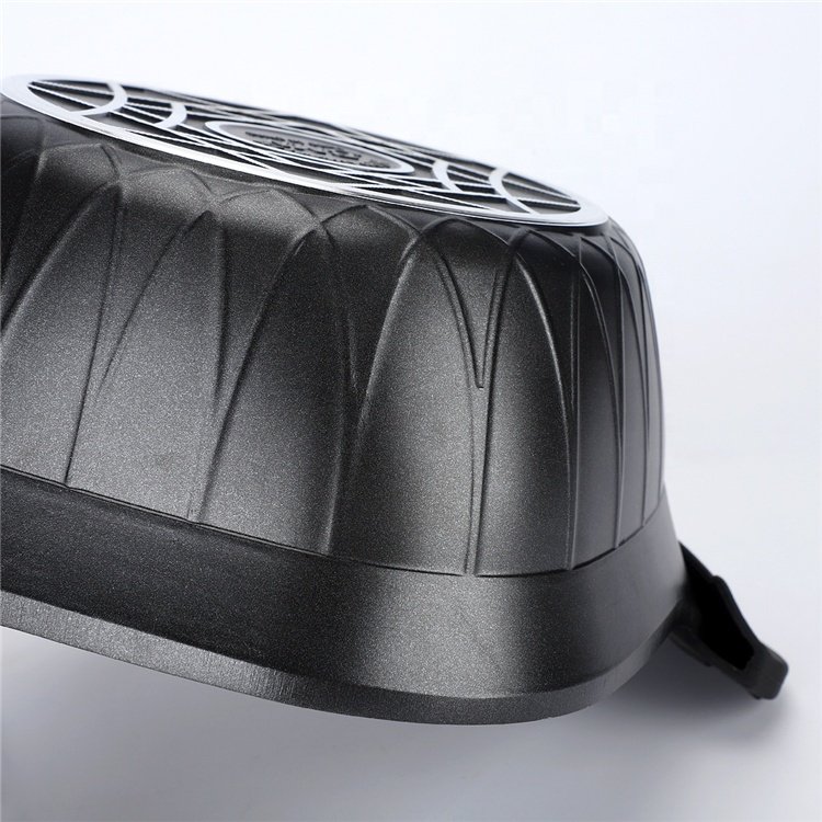 12pcs Non stick Cookware Set Die Cast Aluminum Marble Coating Square Casseroles with Silicone Ear