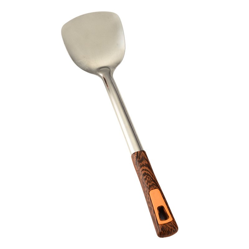 Stainless steel wooden handle spatula kitchenware set soup spoon and strainer spatula cooking set household kitchen utensils