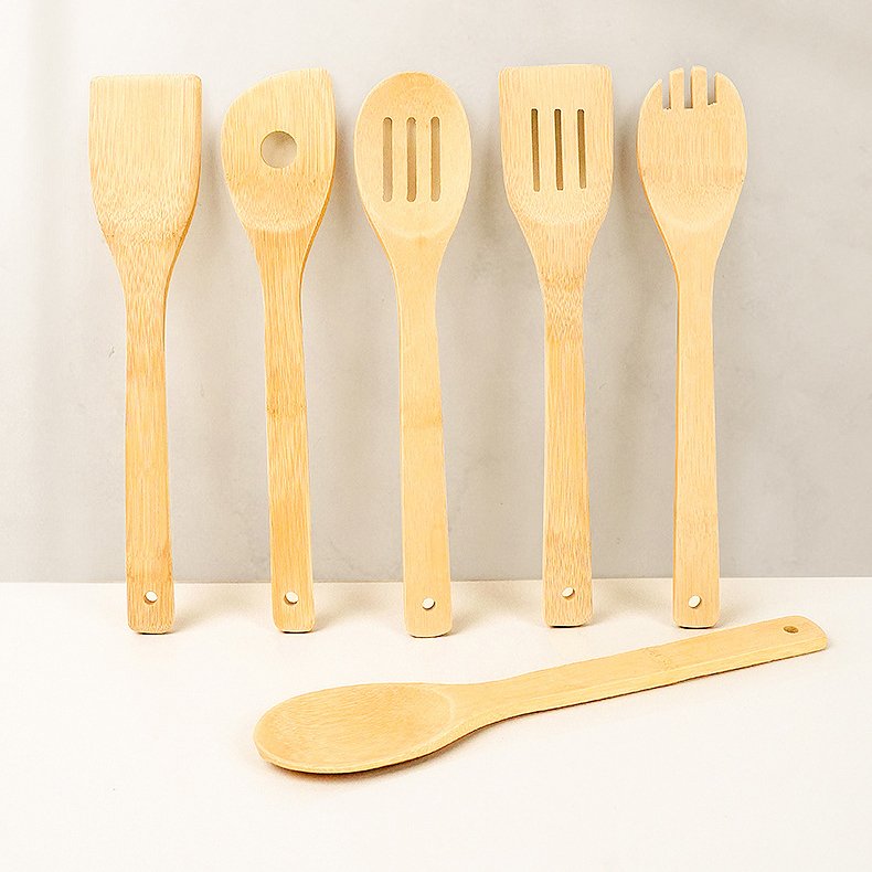 New Energy Saving Environmental Protection 7 Piece Bamboo Kitchenware Cookware Sets For Kitchen
