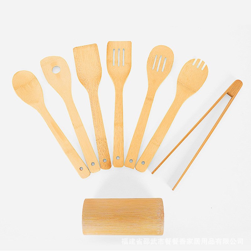 New Energy Saving Environmental Protection 7 Piece Bamboo Kitchenware Cookware Sets For Kitchen