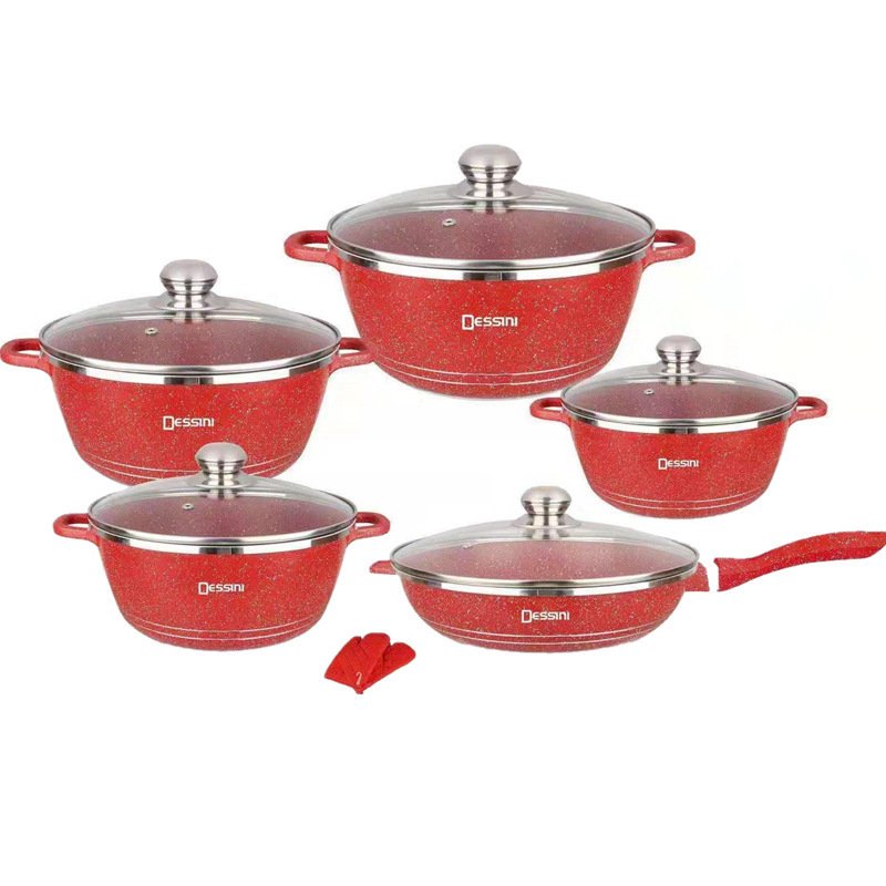 Cook Dinnerware 12 pieces granite cookware set Cute dessini cookware set