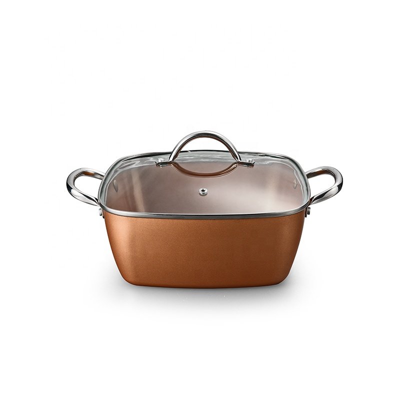 eco friendly kitchen ware 5pc aluminum non stick cooking pot ceramic cookware set with glass lid