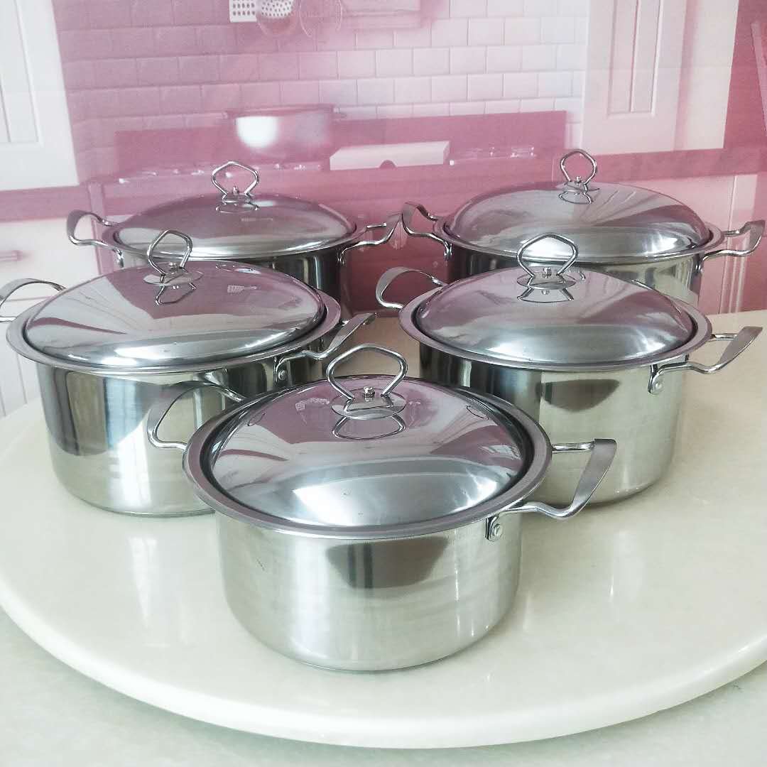 10PCS Kitchenware stainless steel soup pot cookware sets