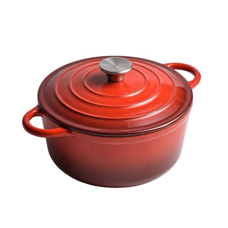 Wholesale high quality home kitchen cooking nonstick red enamel cast iron cookware sets