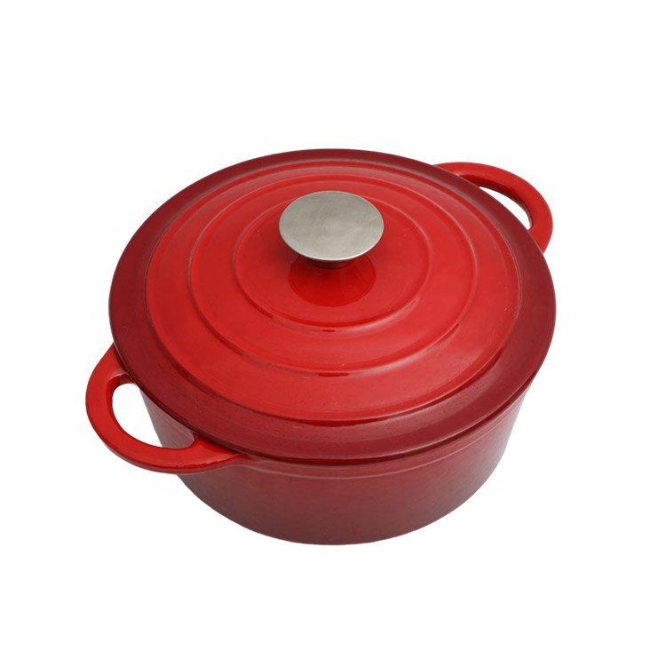 Wholesale high quality home kitchen cooking nonstick red enamel cast iron cookware sets