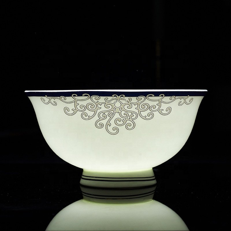 New Product 60 Pcs Fashion Home Decor Luxury Gold Love Sea Dining Room Sets Porcelain Dinnerware Sets