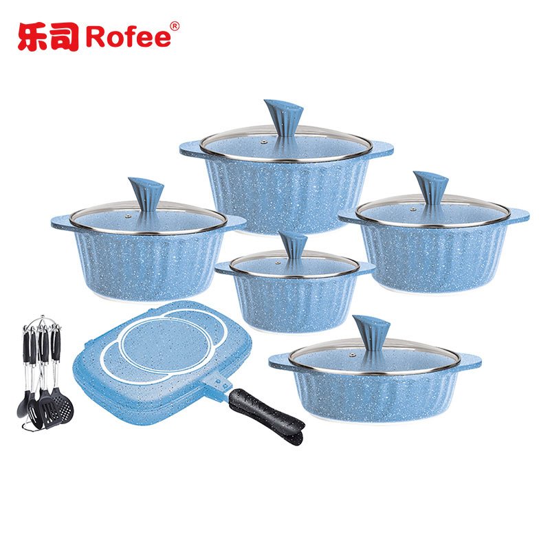 Factory price dessini die casting cookware set 11pcs non stick cookware set