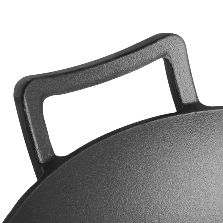 Traditional Cast Iron Chinese Wok Cooker Frying Pan Cooking Pots With Double Handle Glass Lid