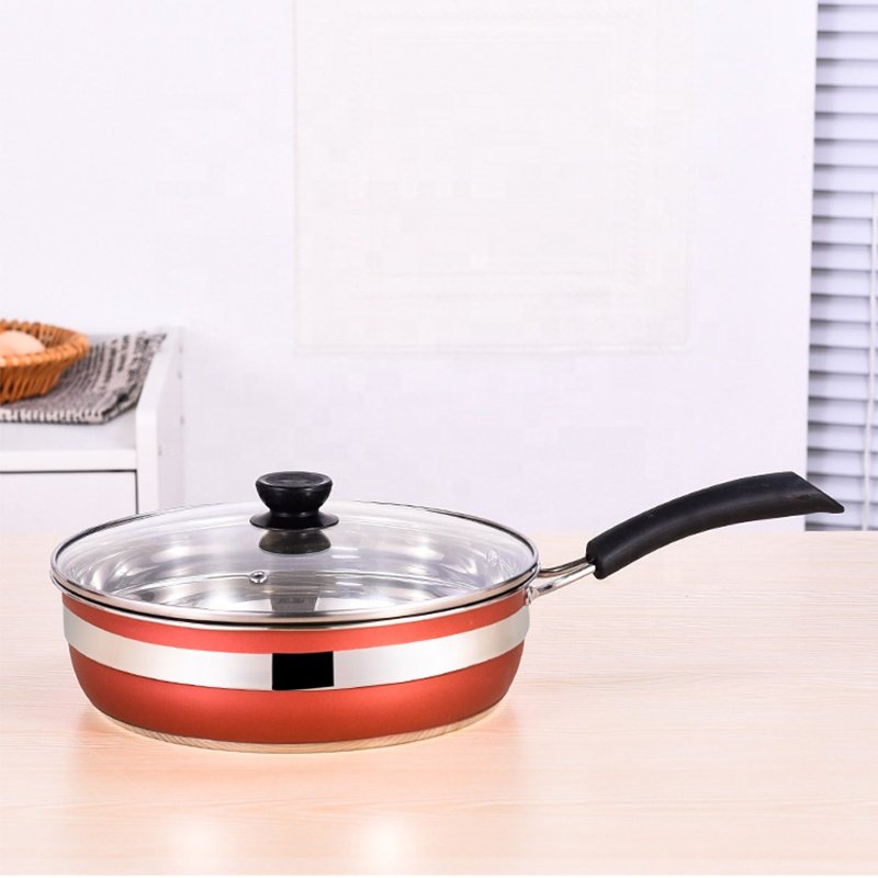 Stock Available Non Stick Stainless Steel 12 Pcs Red Cookware Set Pots And Pan Sets