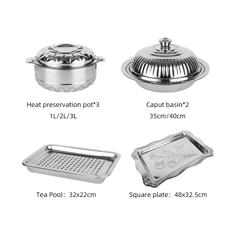 Hot Selling 28 PCS Stainless Steel Kitchen Cookware Cooking Soup Pot Steel Pot Set Insulation Cookware Sets