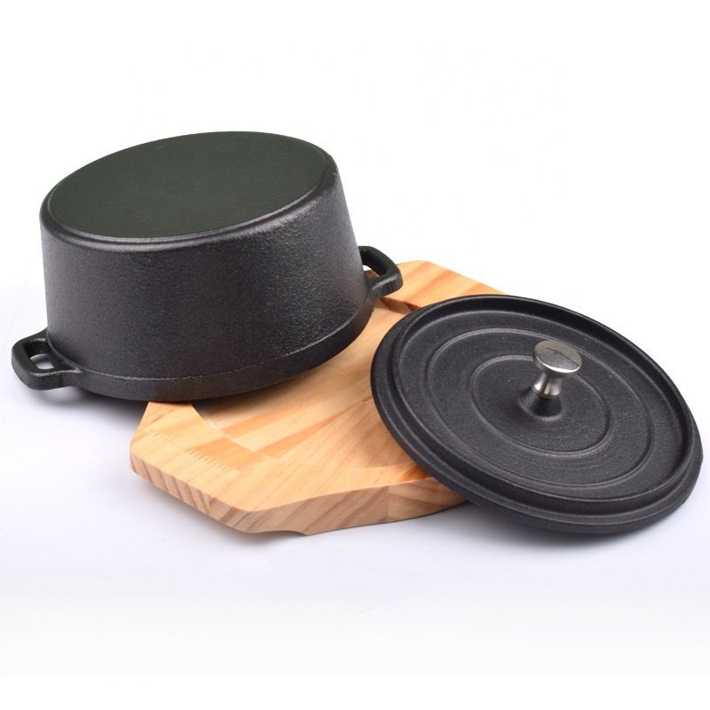 2024 Hot Selling Binaural cast iron soup pot household soup pot non-stick coating thickened pig iron stew pot with lid