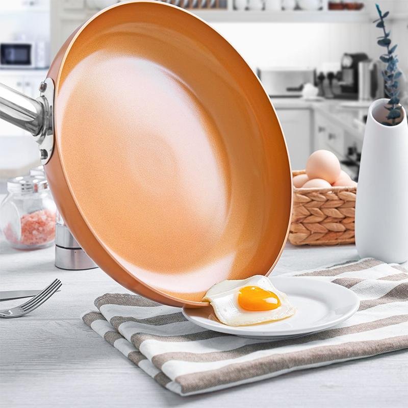 Aluminum Home Kitchen King Cookware 10pcs Copper Kitchen Accessories Pan Stainless Steel Cookware Set