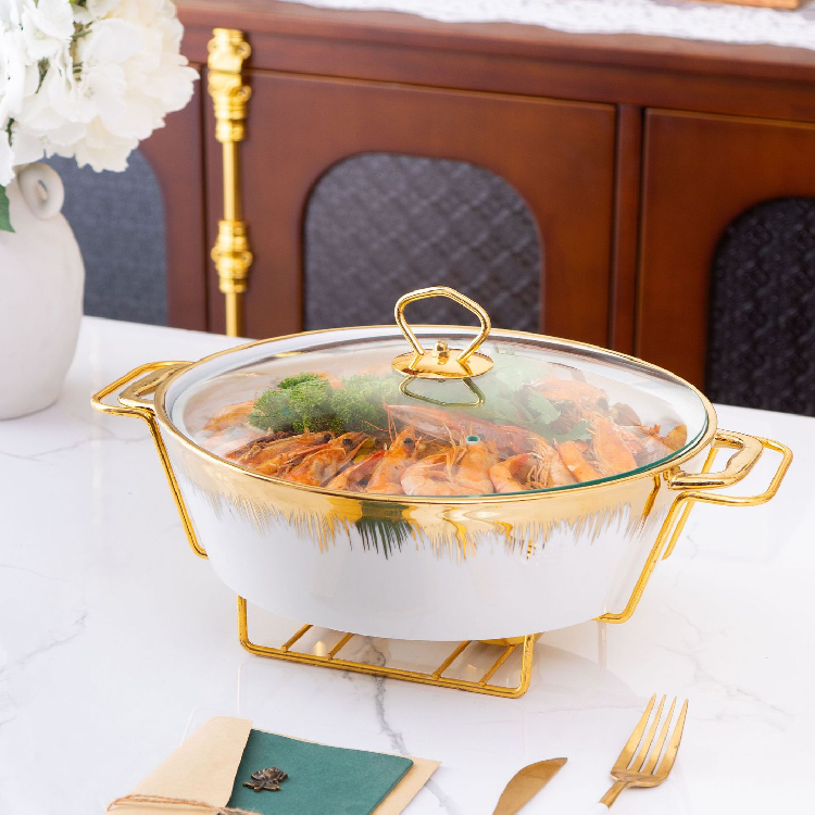 Premium Casserole ceramic set cookware Baking tray china Candle Warmer Hotel cookware sets non stick for Candle Heating