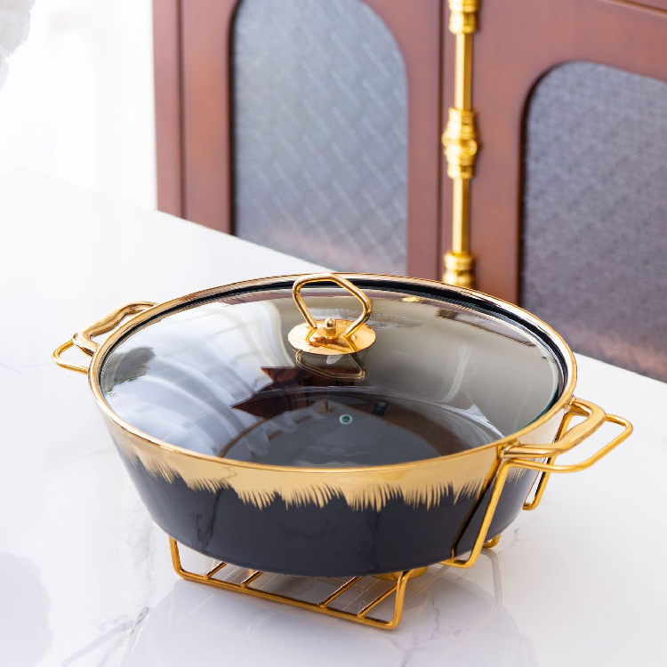 Premium Casserole ceramic set cookware Baking tray china Candle Warmer Hotel cookware sets non stick for Candle Heating
