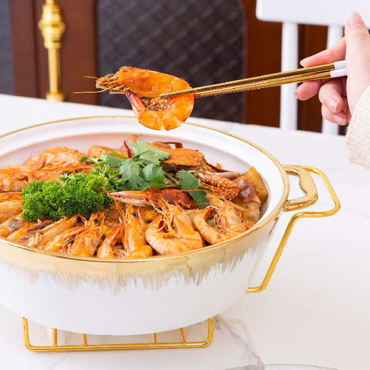 Premium Casserole ceramic set cookware Baking tray china Candle Warmer Hotel cookware sets non stick for Candle Heating