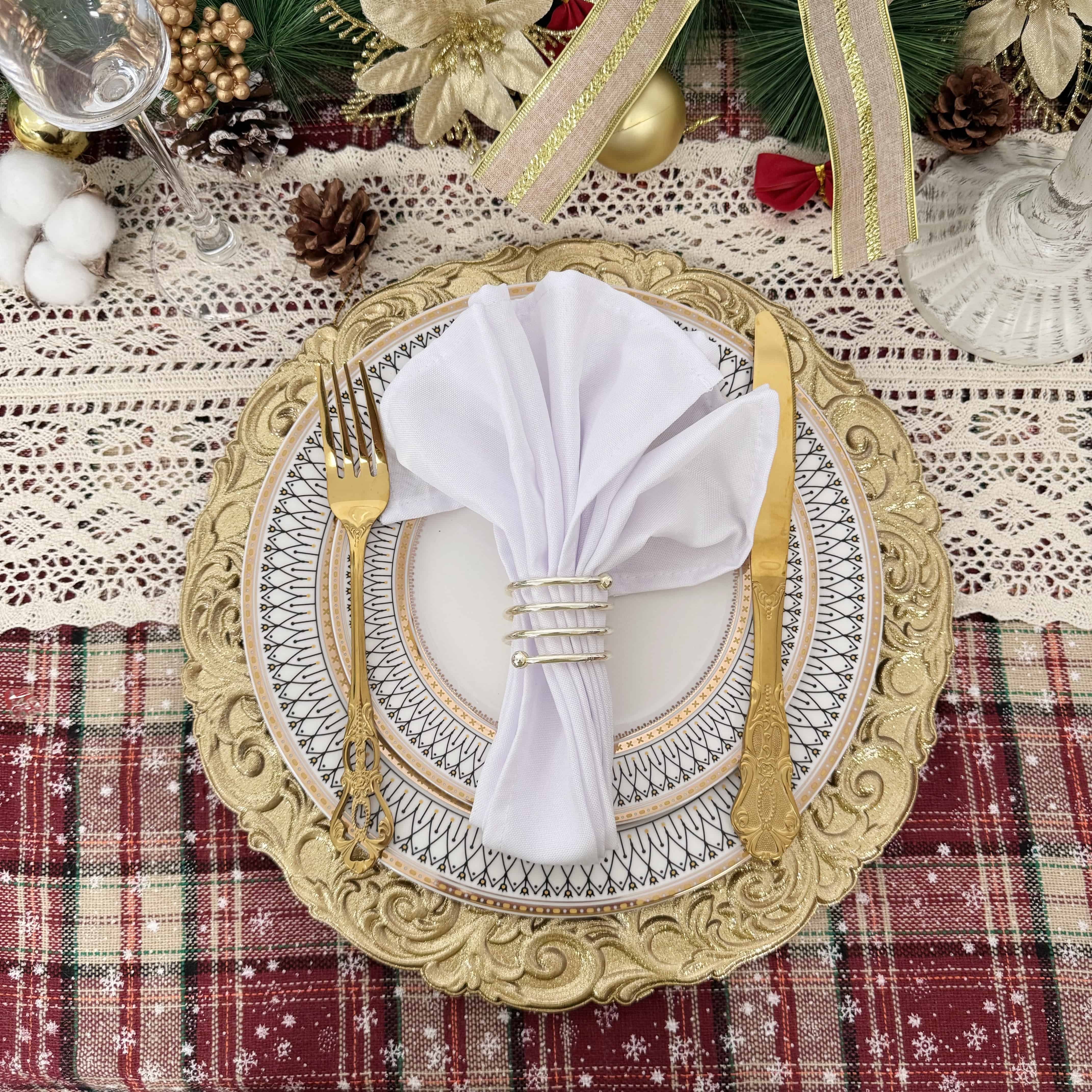 Factory Wholesale Golden Banquet Charger Plates Golden Coral Plastic Charger Plates cookware sets charger plates wedding