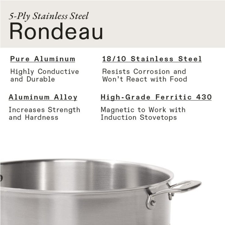 Professional Manufacturer Pots And Pans 5-ply Stainless Steel Cookware Set Kitchen Cooking Pot Dutch oven Saucepan with lid