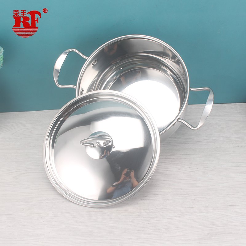 8pcs European Style Stainless Steel Cookware Sets Double Bottom With Glass Lid and Stainless Steel Handle