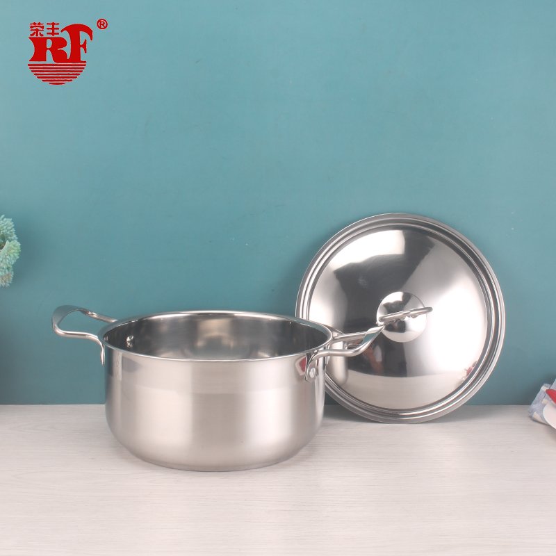 8pcs European Style Stainless Steel Cookware Sets Double Bottom With Glass Lid and Stainless Steel Handle