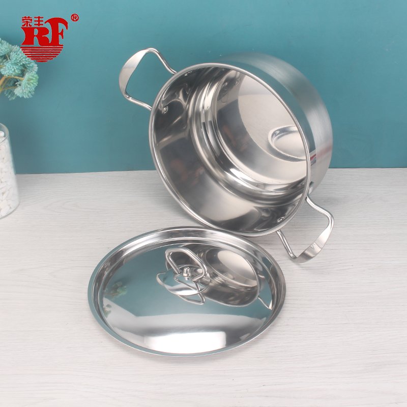 8pcs European Style Stainless Steel Cookware Sets Double Bottom With Glass Lid and Stainless Steel Handle