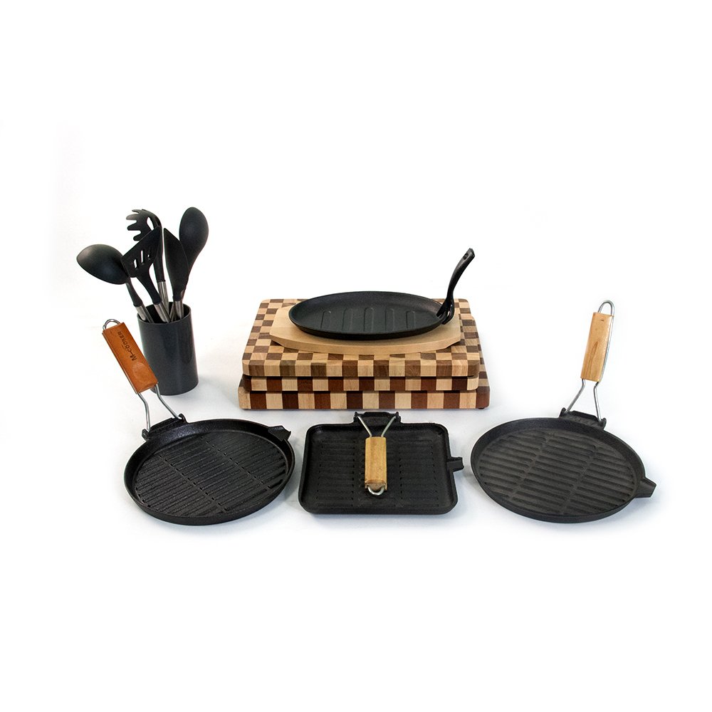 mcooker low moq preseasoned cast iron cookware set pot cooking iron cast frying pan skillet bbq grill pans cast iron pan set