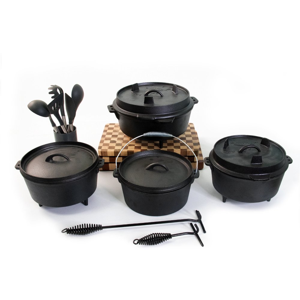 mcooker low moq preseasoned cast iron cookware set pot cooking iron cast frying pan skillet bbq grill pans cast iron pan set