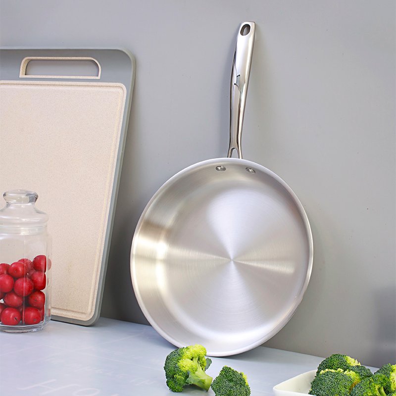 Non Stick Stainless Steel Steak Skillet Wok Fry Pan Cookware Set Saute Pan