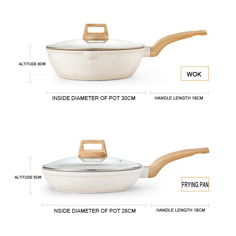 Maifanitum Nonstick Pots And Pans Kitchen Aluminum Kitchenware Cooking Pot Set Non Stick Cookware