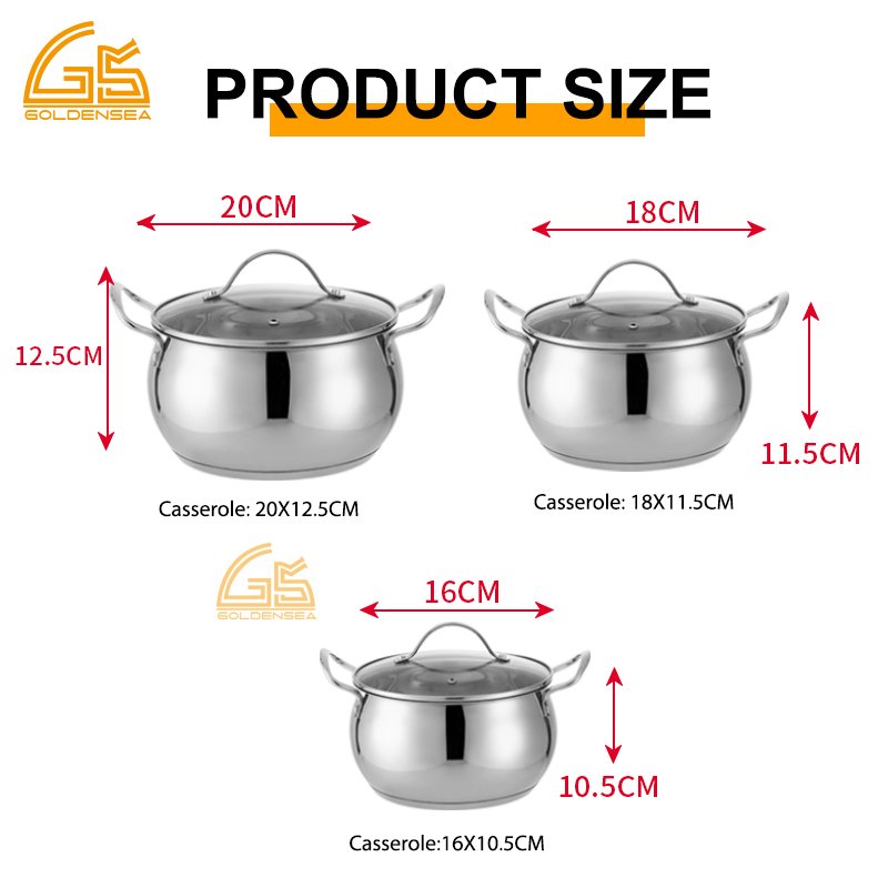 china kitchen big cooking soup pot stainless cookware set heavy duty 316 18/8 stainless steel cookware sets for party with lid