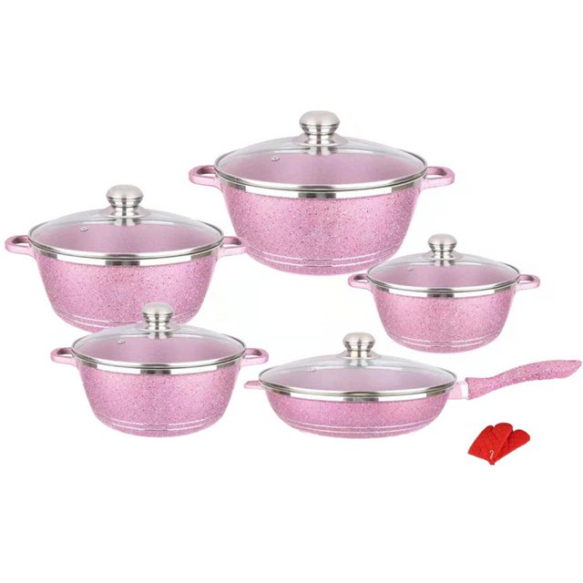 Casserole Household Goods Kitchen Pots And Pans 12-Piece Pan Aluminum Non-Stick Granite Soup And Soup Pot Cookware Set