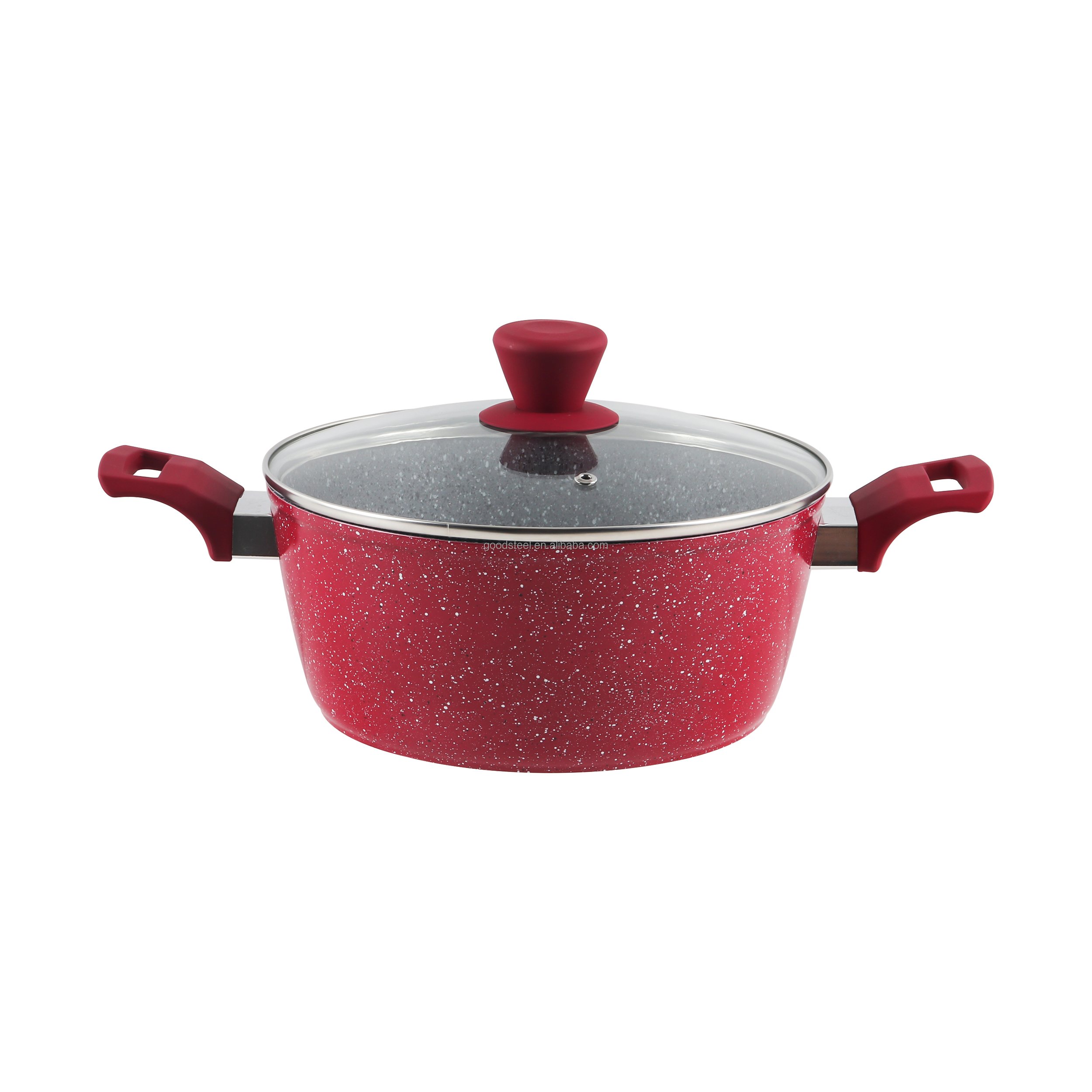 Wholesale Kitchenware Set Non-Stick Aluminum Pots and Pans with Marble Coating Induction Compatible Metal Silicone Material