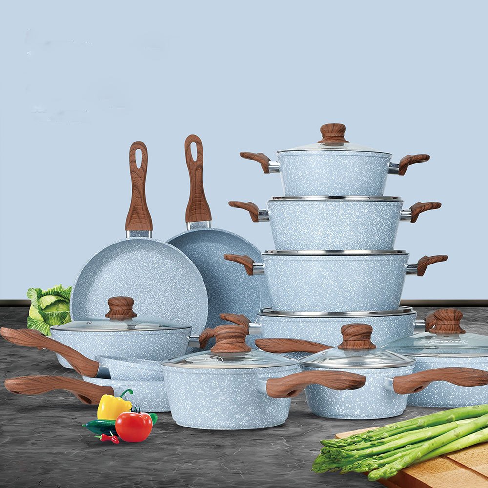 Good price of China manufacturer aluminum home cooking pan and pot set non stick coated variety