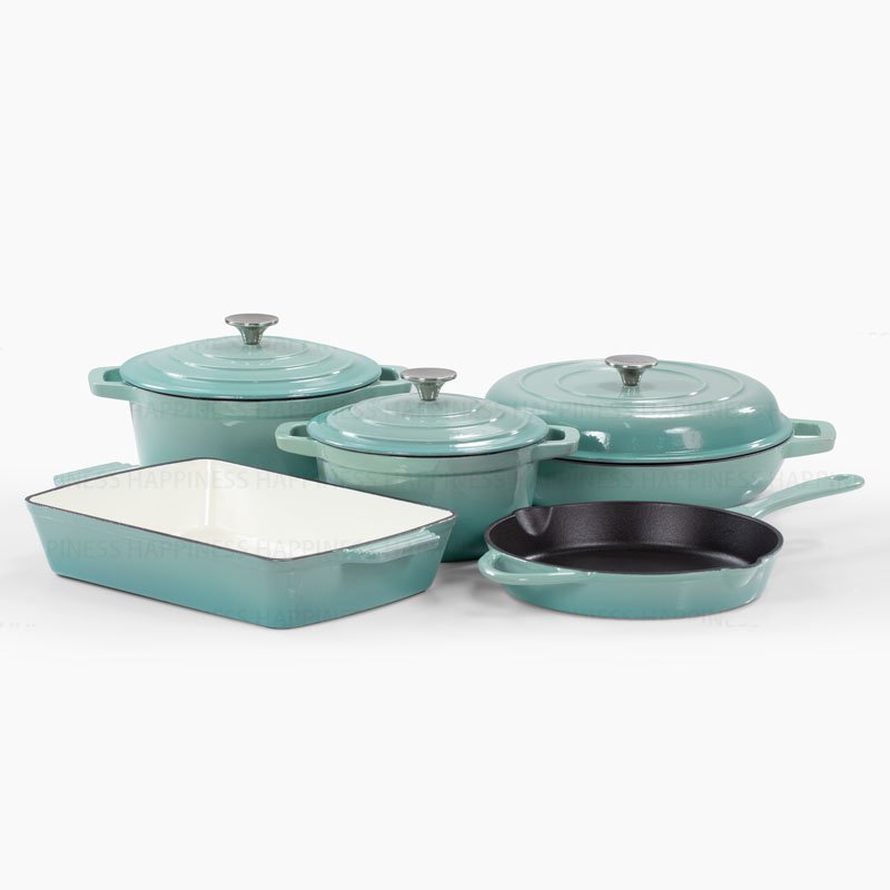 Factory custom Dutch Pan non-stick stockpot Frying pan casserole enamelled Pre-seasoned Cookware set